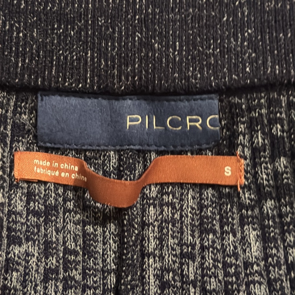 Anthropologie Pilcro Heather Navy Ribbed Knit Flare Leg Knit Sweater Pants-S - Picture 8 of 8